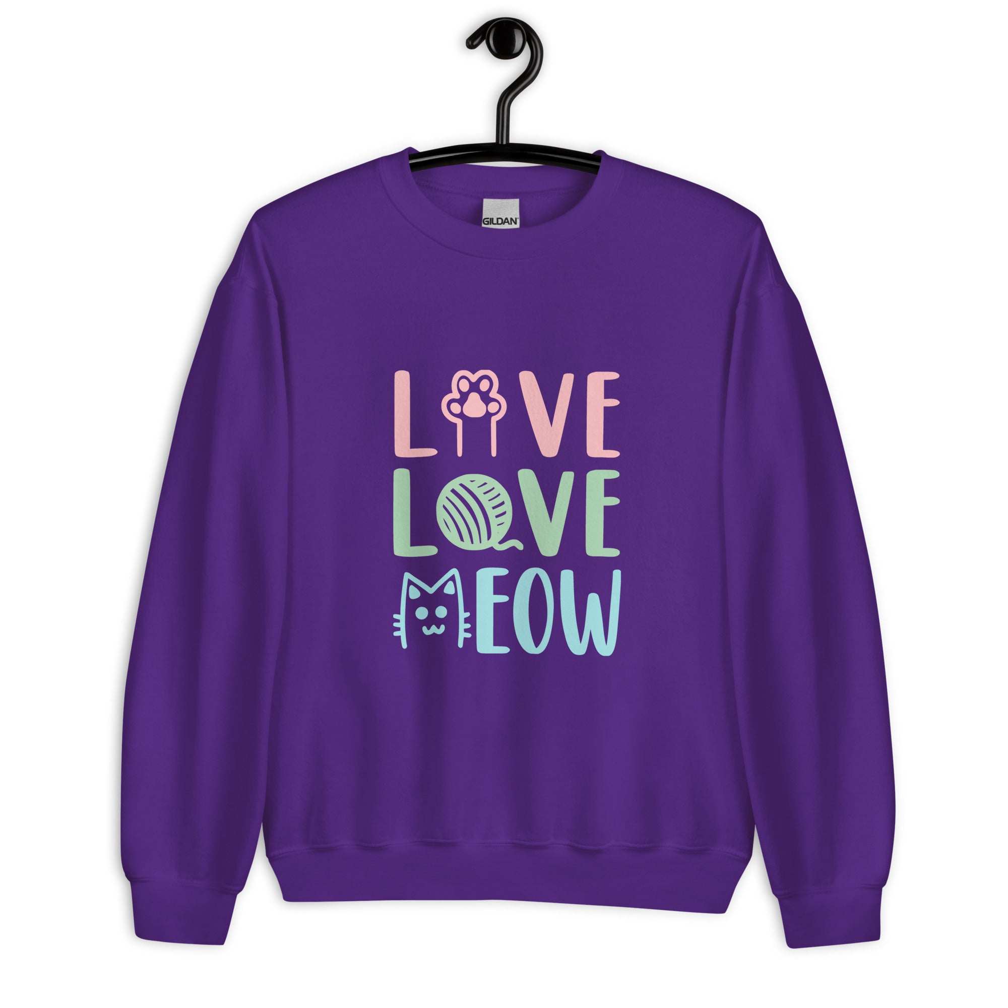 Live Love Meow Cat Unisex Sweatshirt