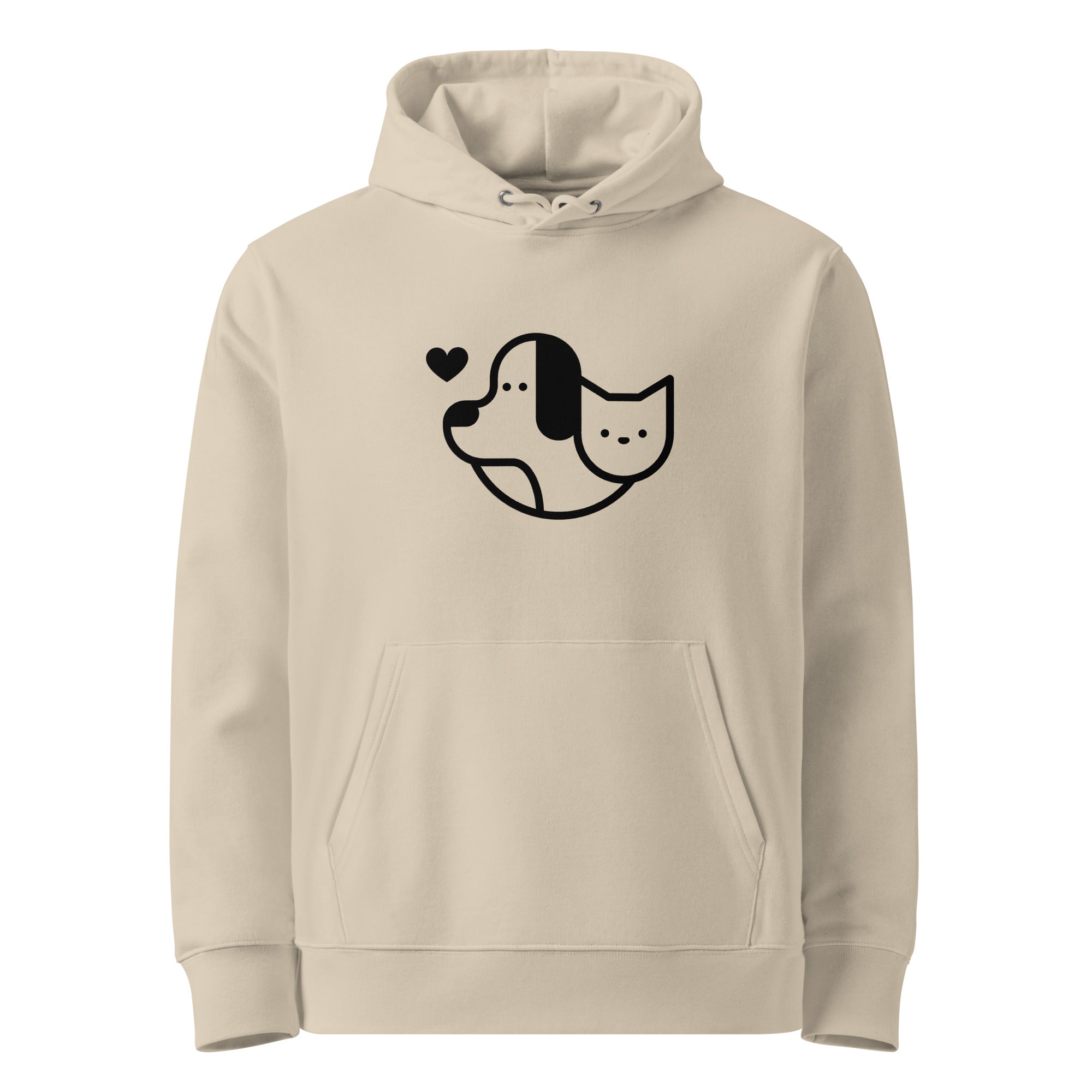 Dog Hearts Cat Eco-friendly Unisex Hoodie