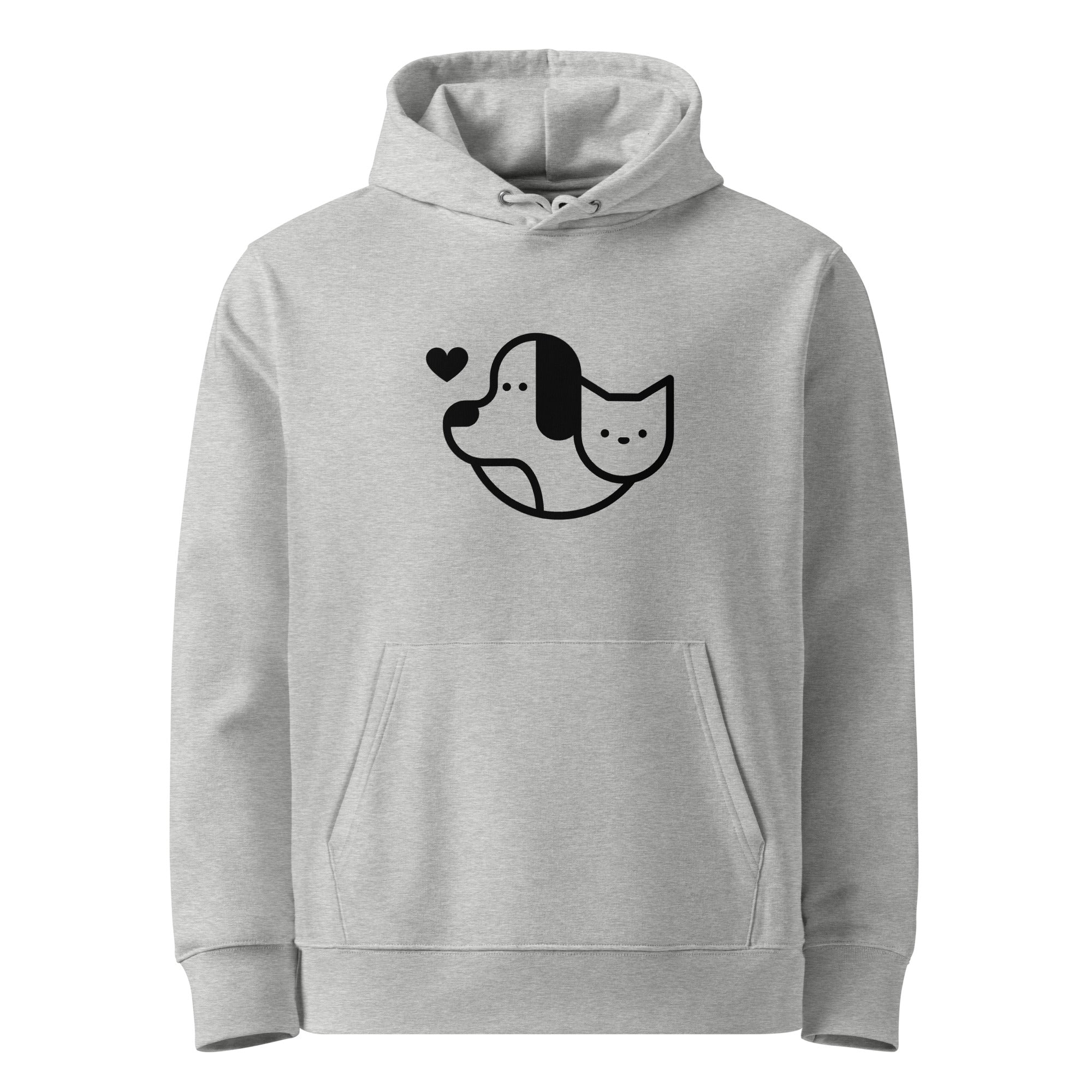 Dog Hearts Cat Eco-friendly Unisex Hoodie