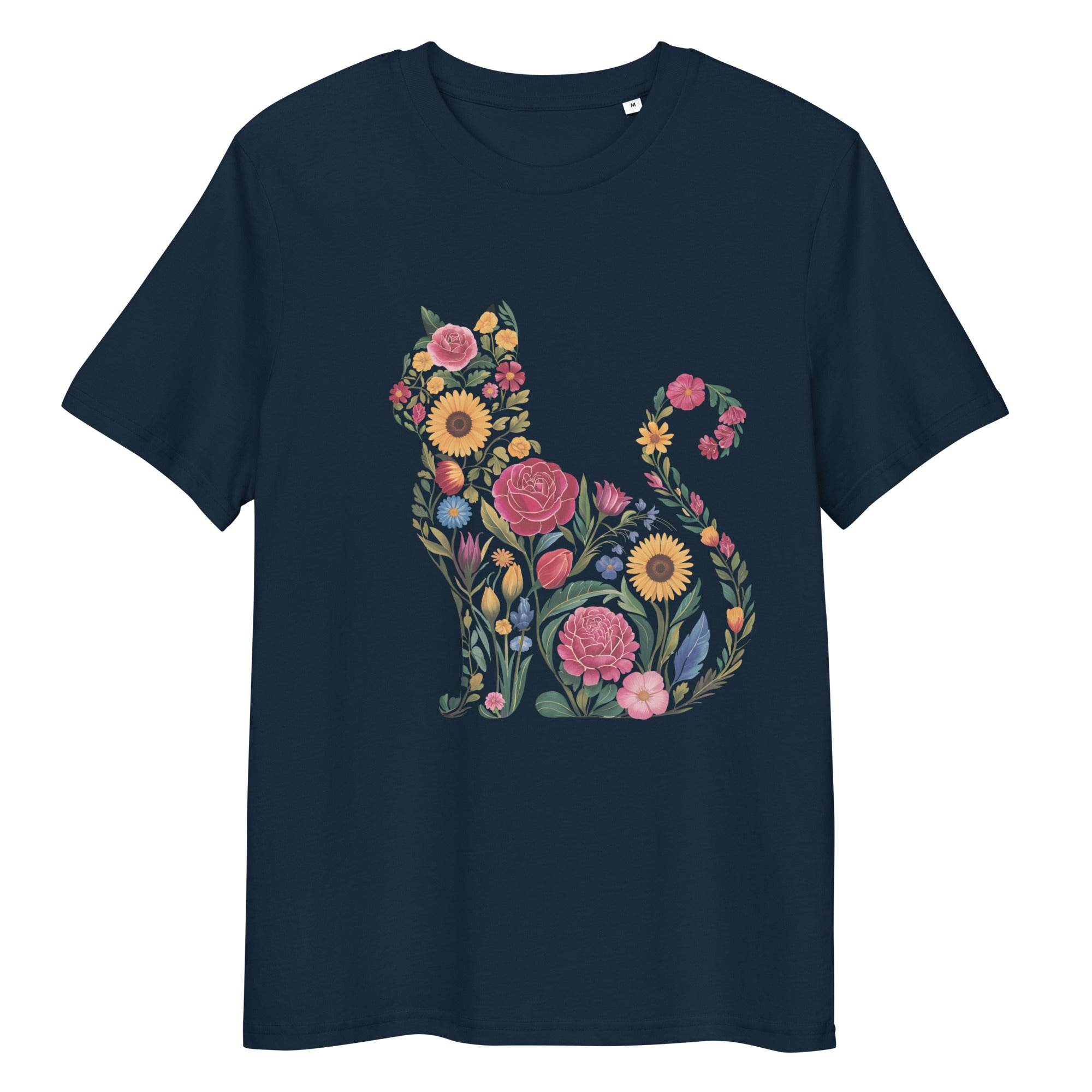 Floral Cat Eco-friendly Unisex T-shirt