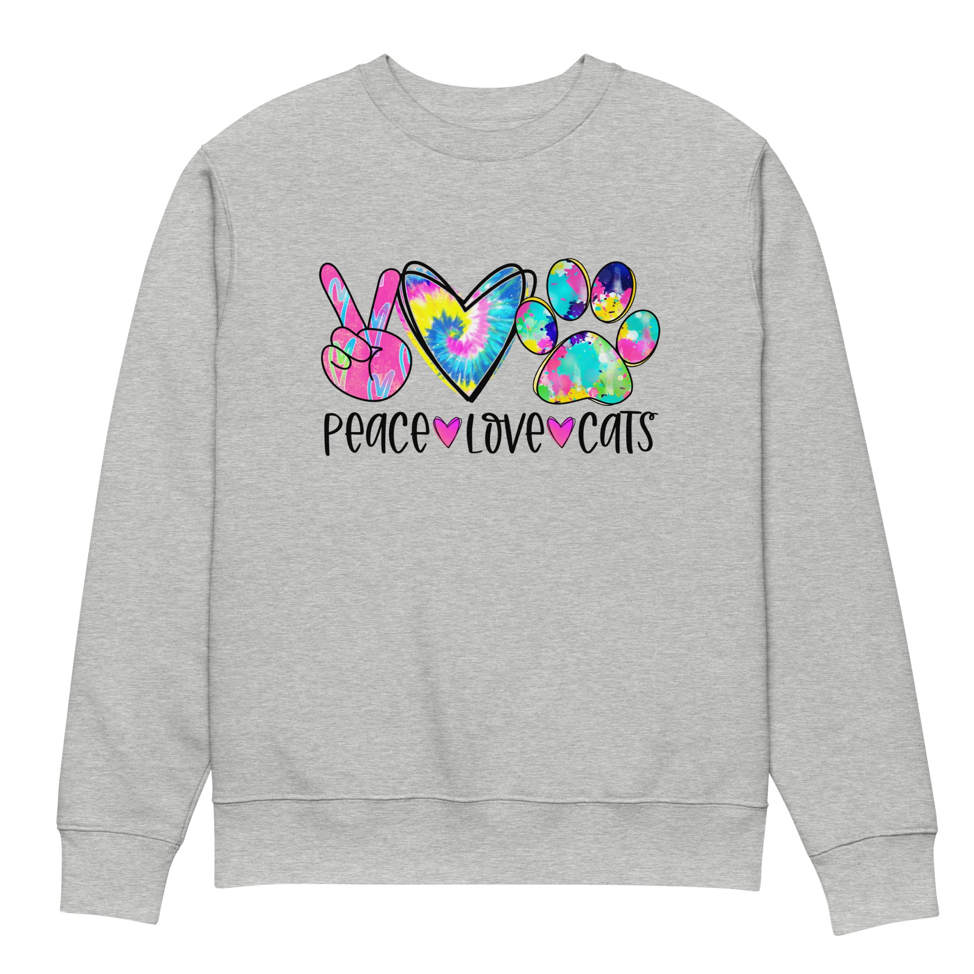 Peace Love Cats Eco-friendly Unisex Sweatshirt
