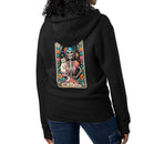 Cat lady tarot card black zip up hoodie sweatshirt for women men cotton recycled polyester