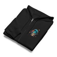 Cat lady tarot card black zip up hoodie sweatshirt for women men cotton recycled polyester