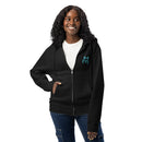Live love meow cat black zip up hoodie sweatshirt for women men cotton recycled polyester