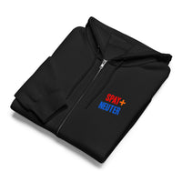 Spay neuter black zip up hoodie sweatshirt for women men cotton recycled polyester