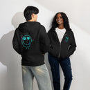 Melting smiley face paw prints black zip up hoodie sweatshirt for women men cotton recycled polyester