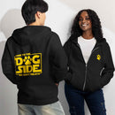 Come to the dog side we have treats black zip up hoodie sweatshirt for women men cotton recycled polyester