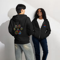 Spay neuter black zip up hoodie sweatshirt for women men cotton recycled polyester