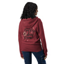 Rescue dog mom burgundy zip up hoodie sweatshirt for women men cotton recycled polyester