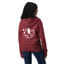 Dog hearts cat burgundy maroon zip up hoodie sweatshirt for women men cotton recycled polyester