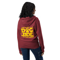 Come to the dog side we have treats burgundy zip up hoodie sweatshirt for women men cotton recycled polyester