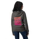 Support your local animal shelter charcoal gray zip up hoodie sweatshirt for women men cotton recycled polyester