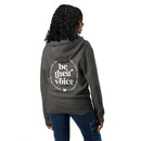 Be their voice animal rescue dark gray zip up hoodie sweatshirt for women men cotton recycled polyester
