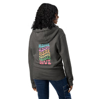 Rescue adopt educate advocate love dark gray zip up hoodie sweatshirt for women men cotton recycled polyester