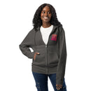 Support your local animal shelter dark gray zip up hoodie sweatshirt for women men cotton recycled polyester