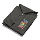 Rescue adopt educate advocate love dark gray zip up hoodie sweatshirt for women men cotton recycled polyester