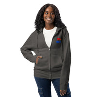 Spay neuter dark gray zip up hoodie sweatshirt for women men cotton recycled polyester