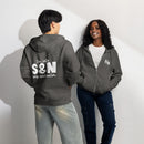Im into s and n spay and neuter dark gray zip up hoodie sweatshirt for women men cotton recycled polyester