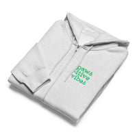 Pawsitive vibes light gray zip up hoodie sweatshirt for women men cotton recycled polyester