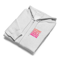 Support your local animal shelter heather gray zip up hoodie sweatshirt for women men cotton recycled polyester