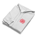 Zero meows given light gray zip up hoodie sweatshirt for women men cotton recycled polyester