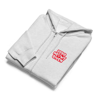 Zero meows given light gray zip up hoodie sweatshirt for women men cotton recycled polyester