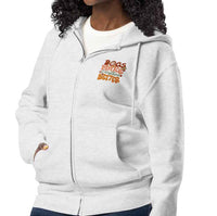 dogs make everything better Light gray Zip up hoodie sweatshirt for women men cotton recycled polyester