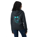 Melting smiley face paw prints navy zip up hoodie sweatshirt for women men cotton recycled polyester