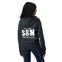 Im into s and n spay and neuter navy zip up hoodie sweatshirt for women men cotton recycled polyester