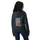 Rescue adopt educate advocate love navy zip up hoodie sweatshirt for women men cotton recycled polyester