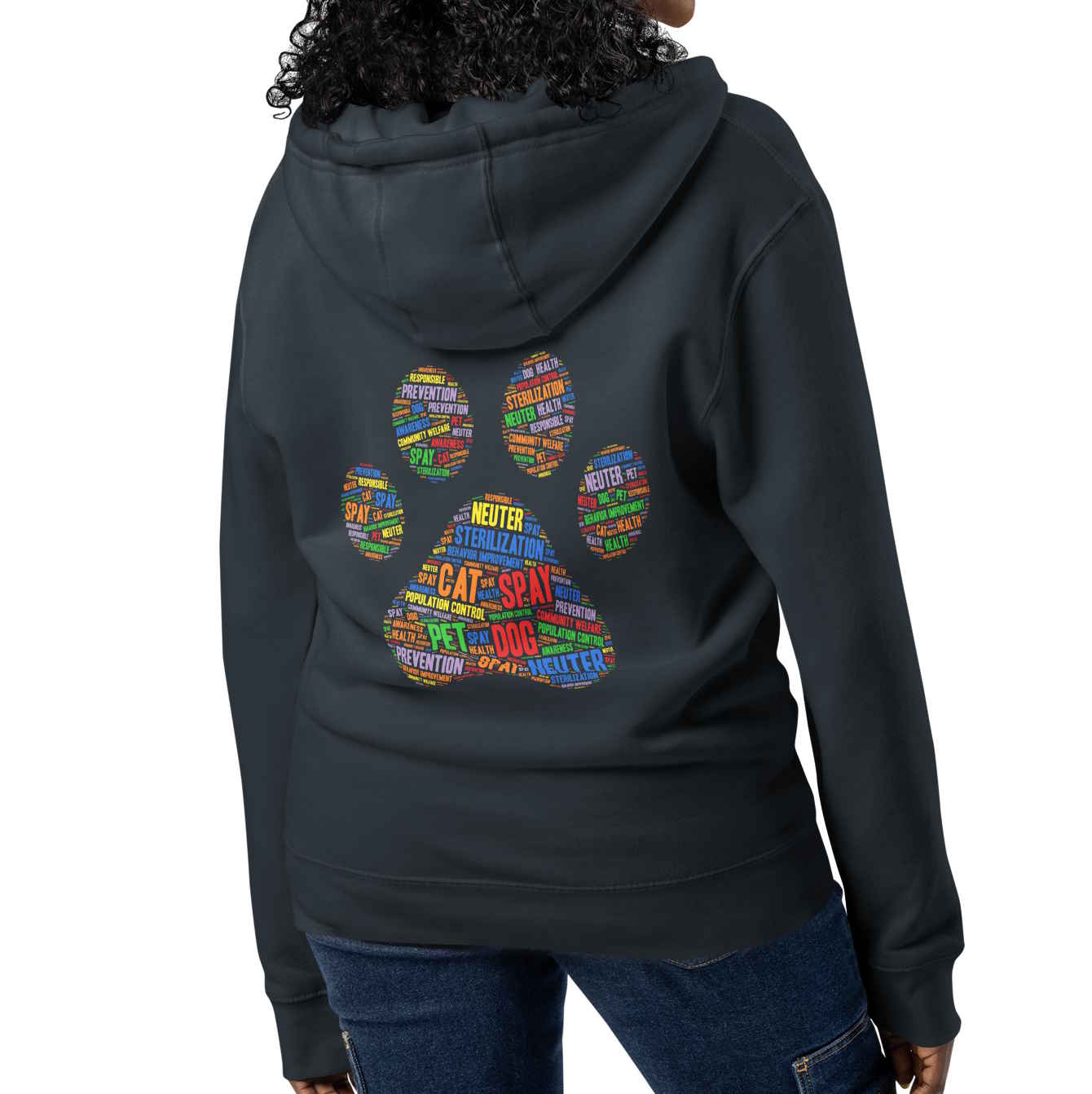 Spay and Neuter Paw Print Zip-up Unisex Hoodie