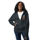 Rescue adopt educate advocate love navy zip up hoodie sweatshirt for women men cotton recycled polyester