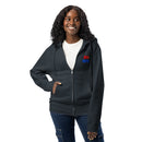 Spay neuter navy zip up hoodie sweatshirt for women men cotton recycled polyester