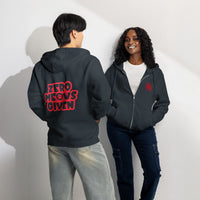 Zero meows given navy zip up hoodie sweatshirt for women men cotton recycled polyester