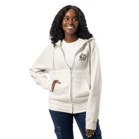 Rescue dog mom cream zip up hoodie sweatshirt for women men cotton recycled polyester