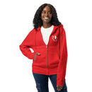 Dog hearts cat red zip up hoodie sweatshirt for women men cotton recycled polyester