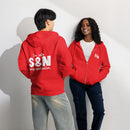 Im into s and n spay and neuter red zip up hoodie sweatshirt for women men cotton recycled polyester