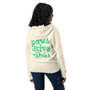 Pawsitive vibes natural zip up hoodie sweatshirt for women men cotton recycled polyester