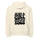 Just a girl who loves dogs natural zip up hoodie sweatshirt for women men cotton recycled polyester