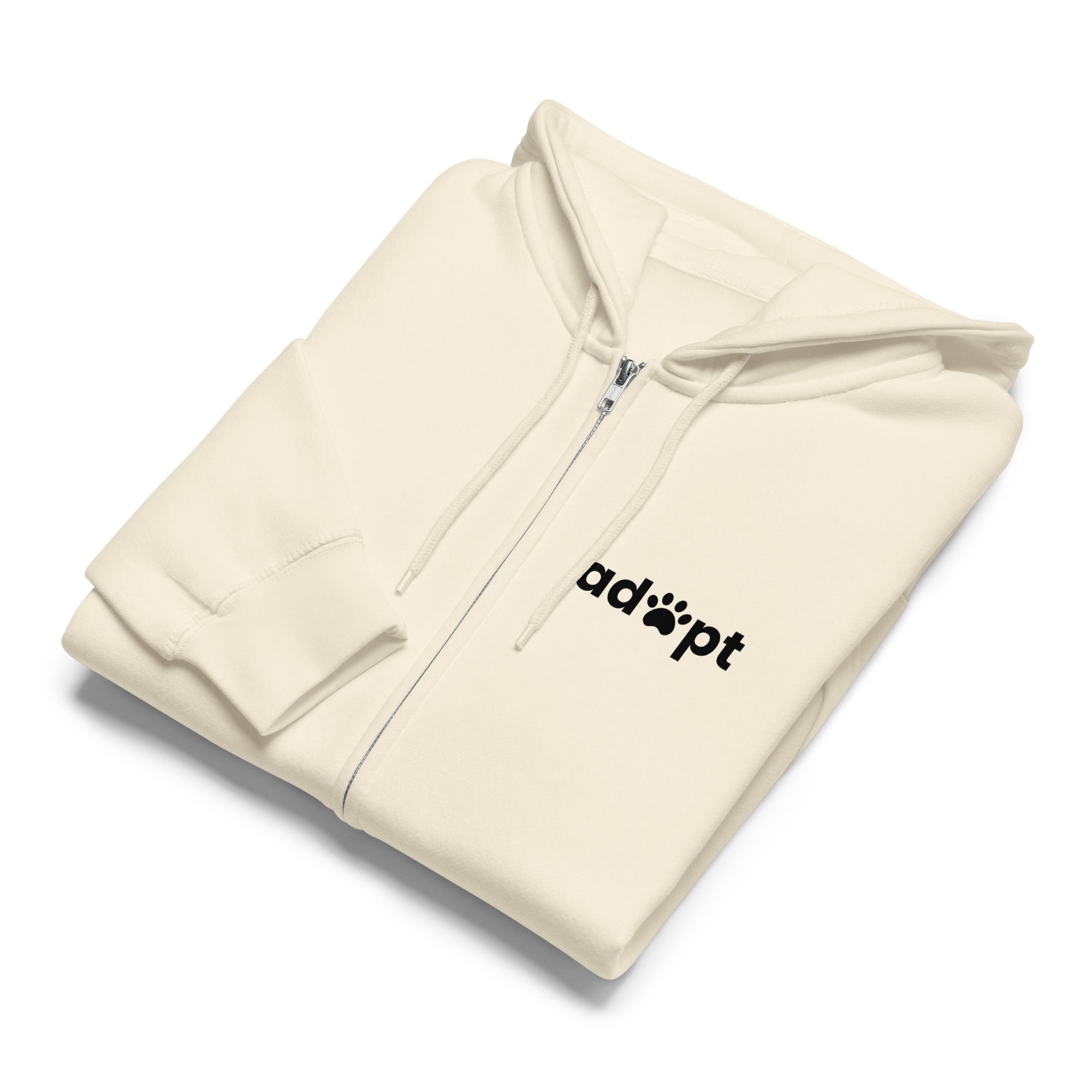 Adopt natural zip up hoodie sweatshirt for women men cotton recycled polyester