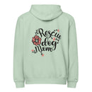 Rescue dog mom light green zip up hoodie sweatshirt for women men cotton recycled polyester