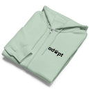 Adopt light green zip up hoodie sweatshirt for women men cotton recycled polyester