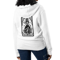Dog mama tarot card white zip up hoodie sweatshirt for women men cotton recycled polyester
