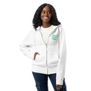 Pawsitive vibes white zip up hoodie sweatshirt for women men cotton recycled polyester
