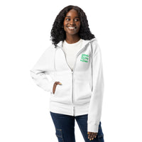 Pawsitive vibes white zip up hoodie sweatshirt for women men cotton recycled polyester