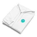 smiley face dogs white zip up hoodie sweatshirt for women men cotton recycled polyester