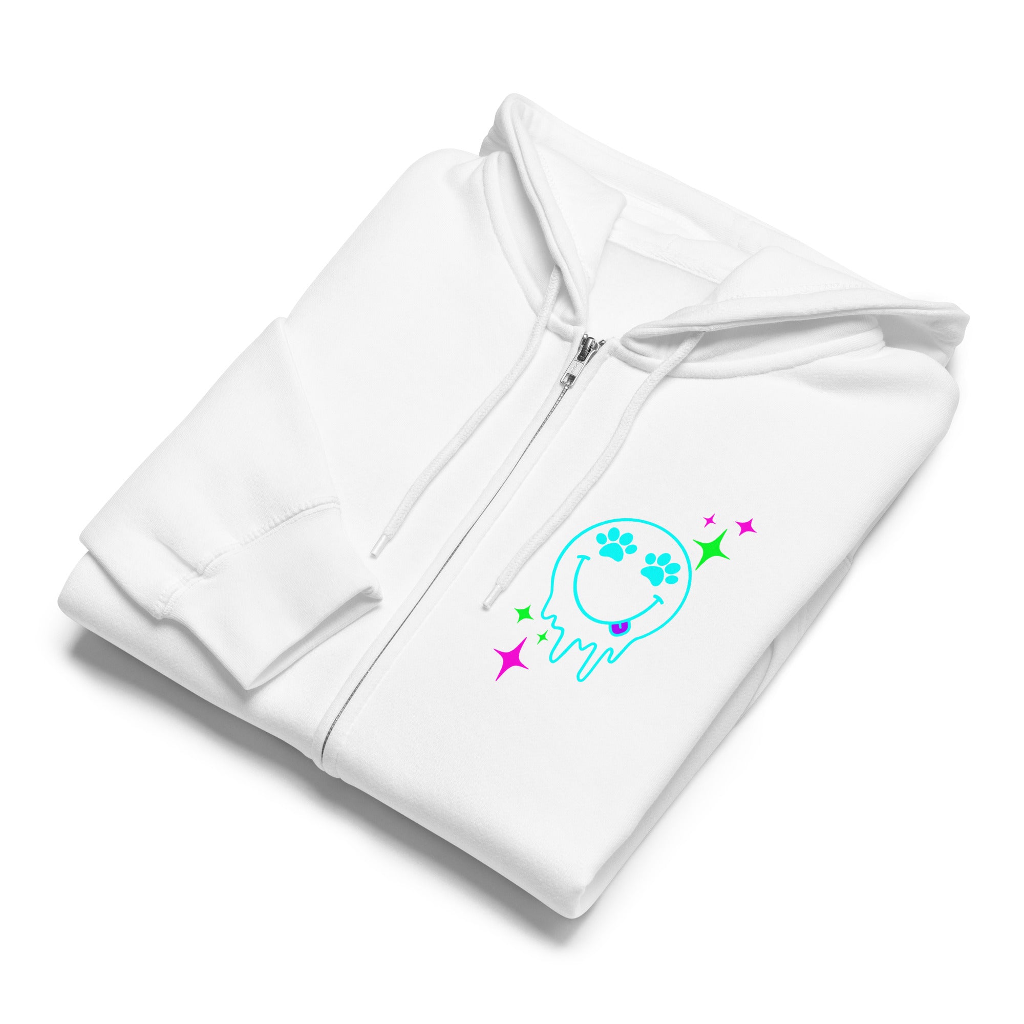 Melting Smiley Face Zip-up Unisex Hoodie
