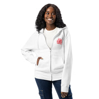 Zero meows given white zip up hoodie sweatshirt for women men cotton recycled polyester