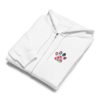 All you need is love and a dog white zip up hoodie sweatshirt for women men cotton recycled polyester