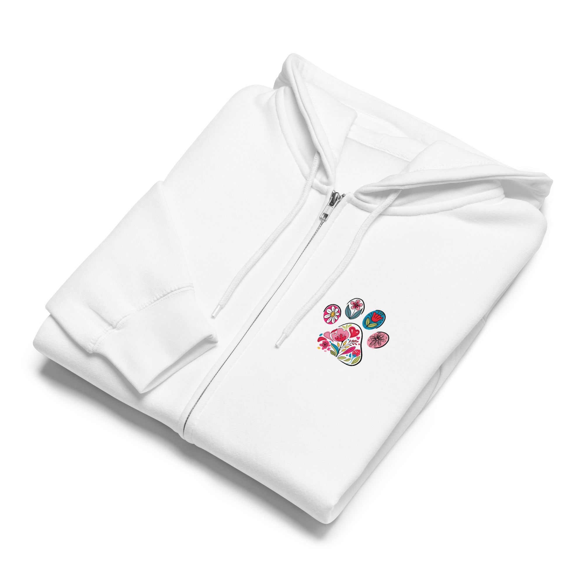 All you need is love and a dog white zip up hoodie sweatshirt for women men cotton recycled polyester